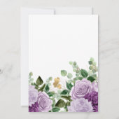 Wasserfarbe Lila Florals Feier des Lebens Einladung (Rückseite)