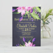 Wasserfarbe lila florenhafte elegante Pension Part Einladung (Stehend Vorderseite)