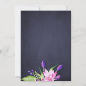 Wasserfarbe lila florenhafte elegante Pension Part Einladung (Rückseite)