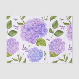 Wasserfarbe Lila Hydrangea-Blume Seidenpapier