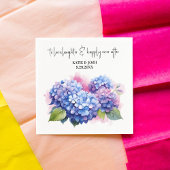 Wasserfarbe Lila Hydrangea Blumenhochzeit Serviette