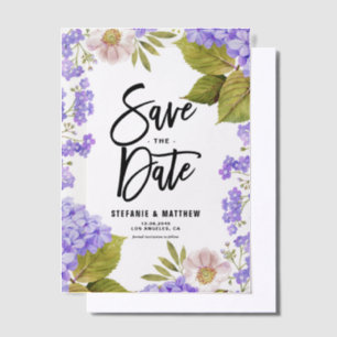 Wasserfarbe Lila Hydrangea Save the Date floral Pergament Einladungen