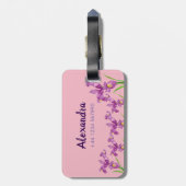 Wasserfarbe Lila Iris Botanische Blumenart Gepäckanhänger (Rückseite vertikal)