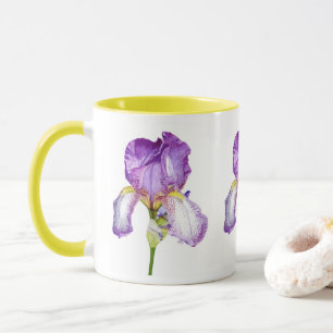 Wasserfarbe-lila Iris-botanische Blumenkunst-Tasse Tasse