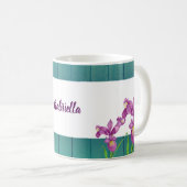Wasserfarbe Lila Iris Botanische florale Kunst, Di Kaffeetasse (VorderseiteRechts)