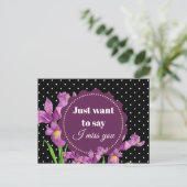 Wasserfarbe Lila Iris Botanische florale Kunst, Di Postkarte (Stehend Vorderseite)