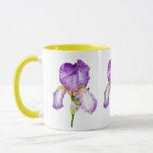 Wasserfarbe Lila Iris Botanische Tasse (Links)