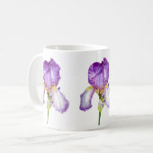 Wasserfarbe Lila Iris Botanische Tasse der Blumenp (Vorderseite Links)
