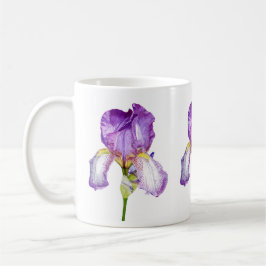 Wasserfarbe Lila Iris Botanische Tasse der Blumenp