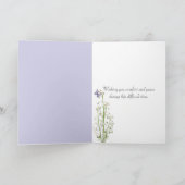 Wasserfarbe Lila Iris Bouquet Beileid Karte (Innenseite)