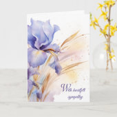 Wasserfarbe Lila Iris Bouquet Beileid Karte (Gelbe Blume)