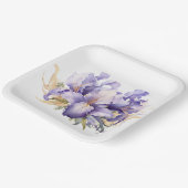 Wasserfarbe Lila Iris Bouquet Pappteller (Gewinkelt)