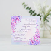 Wasserfarbe Lila Lilac Blume Einladungs-Karte Einladung (Stehend Vorderseite)