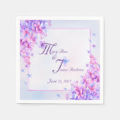 Wasserfarbe Lila Lilac Blume Papier Napkins Serviette (Vorderseite)