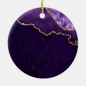Wasserfarbe Lila Marble Agate Geode Wedding Keramik Ornament (Hinten)
