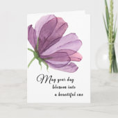 Wasserfarbe Lila Name hinzufügen Elegante Geburtst Karte (Vorderseite)