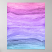 Wasserfarbe Lila Ombre Ebenen Abstrakt Art Poster (Vorne)