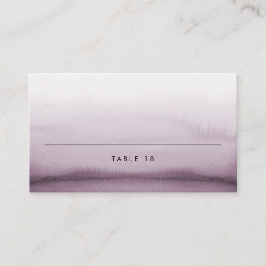 Wasserfarbe Lila Ombre Moderne Hochzeit Platzkarte (Vorderseite)