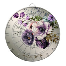 Wasserfarbe Lila Rosa Blume Dartscheibe