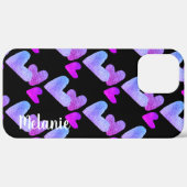 Wasserfarbe Lila Rosa Farbe Mit Monogramm Case-Mate iPhone Hülle (Hinten (horizontal))