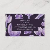 Wasserfarbe Lila Rustikale Lilac Visitenkarte (Rückseite)