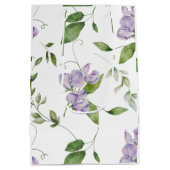 Wasserfarbe Lila Süße Erbsen Blume Elegant Mittlere Geschenktüte (Rückseite)