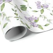 Wasserfarbe Lila Süßer Erbsen Blume Geschenkpapier (Rolleneckpunkt)