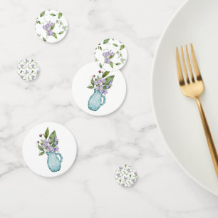 Wasserfarbe Lila Süßer Erbsen Blume Konfetti