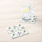 Wasserfarbe Lila Süßer Erbsen Blume Rechteckiger Pappuntersetzer (Vor Ort)