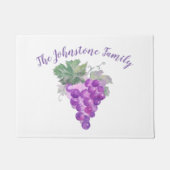 Wasserfarbe Lila Trauben Cluster Art Malerei. Fußmatte (Vorderseite)