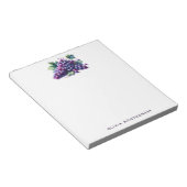 Wasserfarbe Lila Trauben Individuelle Name Notizblock (angewinkelt)