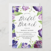 Wasserfarbe Lila Tulips Blumenbridal Brunch Einladung (Vorderseite)
