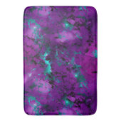 Wasserfarbe Lila und Aquamarin Marmorgalaxie Badematte (Vorderseite Vertikal)