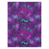 Wasserfarbe Lila und Aquamarin Marmorgalaxie Tischdecke (Vorderseite)