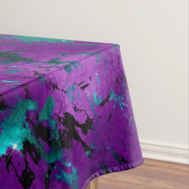 Wasserfarbe Lila und Aquamarin Marmorgalaxie Tischdecke