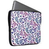 Wasserfarbe lila und blaue Blumenmuster Laptopschutzhülle (Vorne Rechts)