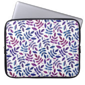 Wasserfarbe lila und blaue Blumenmuster Laptopschutzhülle (Vorderseite)
