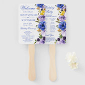 Wasserfarbe Lila und Creme Blume Hochzeit Fächer (Vorne und Hinten)