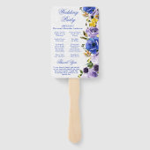 Wasserfarbe Lila und Creme Blume Hochzeit Fächer (Rückseite)