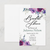 Wasserfarbe lila und violett einladung (Vorne/Hinten)