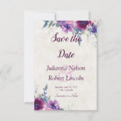 Wasserfarbe lila und violett Save the Date Einladung (Vorderseite)