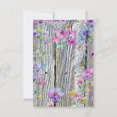 Wasserfarbe lila Wildblume rustikale Hochzeit Einladung (Rückseite)