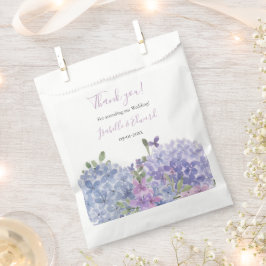 Wasserfarbe Lilac & Dusty Blue Hydrangeas Wedding Geschenktütchen