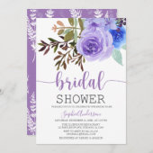 Wasserfarbe Lilac Lavender Brautparty Einladung (Vorne/Hinten)