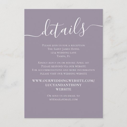 Wasserfarbe Lilac Lavender Einfache QR-Code Detail Begleitkarte (Vorderseite)