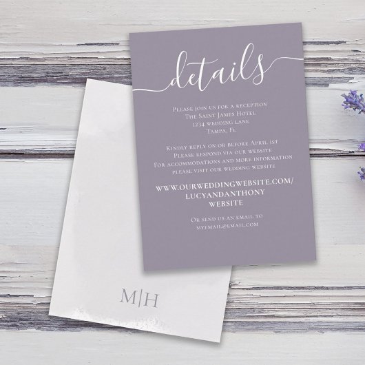 Wasserfarbe Lilac Lavender Einfache QR-Code Detail Begleitkarte