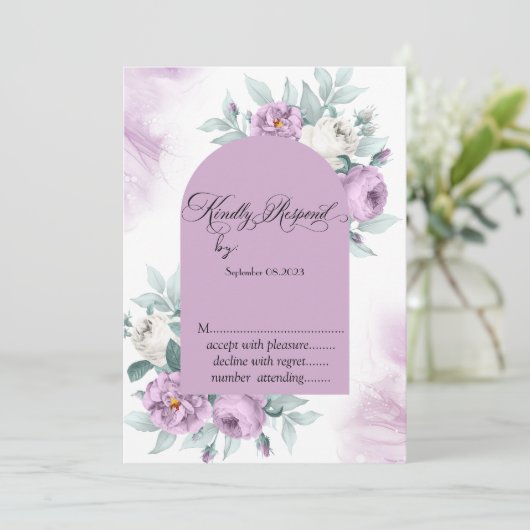 Wasserfarbe Lilac Rose Polka Dots UAWG Einladung (Stehend Vorderseite)