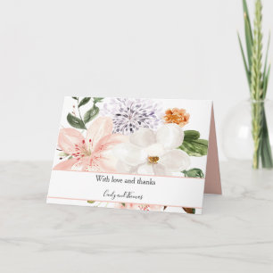 Wasserfarbe Lilies Magnolias Peonies Vielen Dank Feiertagskarte