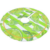 Wasserfarbe Limon gestrichen & Neon Orange Polyester Weihnachtsbaumdecke (Schrägansicht)