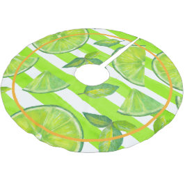 Wasserfarbe Limon gestrichen & Neon Orange Polyester Weihnachtsbaumdecke